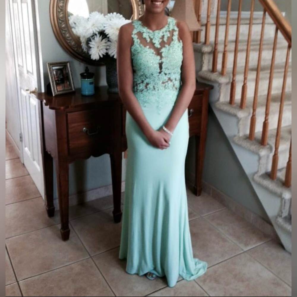 Madison James Formal Mint Dress